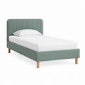 Lit simple capitonné vert en polyester avec cadre 90 x 190 cm