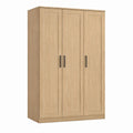 Armoire de chambre 3 portes chêne clair en panneaux de particules 120 x 52 x 200 cm