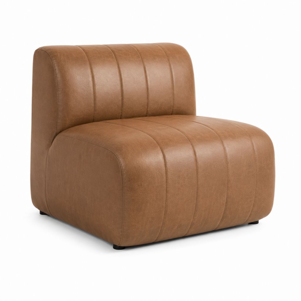 Fauteuil de salon marron en similicuir PU arrondi 86 x 88 x 76 cm