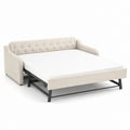Canapé-lit convertible beige en polyester avec cadre en acier 160 x 200 cm